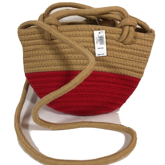 GAP Handbags - Gap Crossbody Red Color Block Open Boho Bag Small